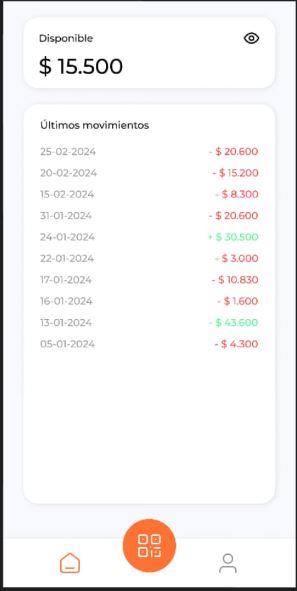 Saldo disponible y últimos movimientos de la cuenta